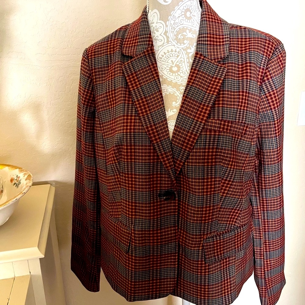 Croft & Barrow Plaid Blazer Jacket